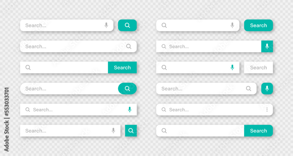 Various search bar templates. Internet browser engine with search box ...