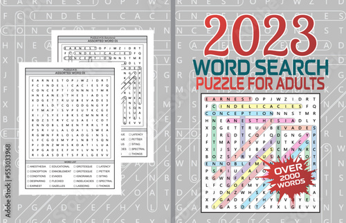 2023 WORD SEARCH PUZZLE COVER FOR ADULTS