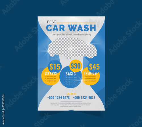 Car Wash Flyer Design Template, Car Cleaning Service flyer, Washing flyer, automobile wash leaflet Design, Promotional Poster design