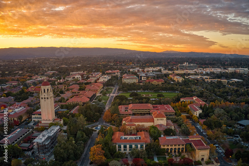 Aerial View of a University in Palo Alto, California.