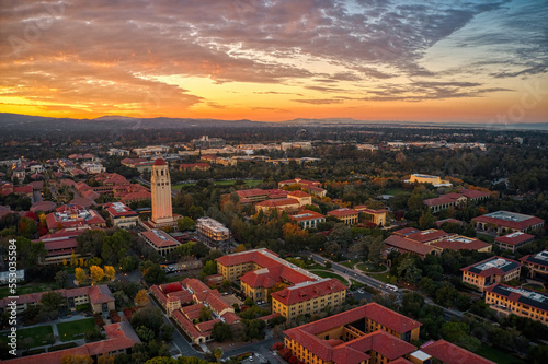 Aerial View of a University in Palo Alto, California. photo