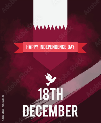 Vector Template : National Day of Qatar, Vector Illustration