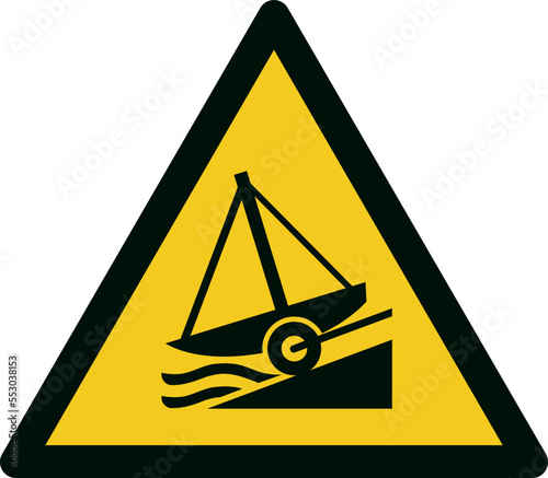ISO 7010 W044 Warning; Slipway