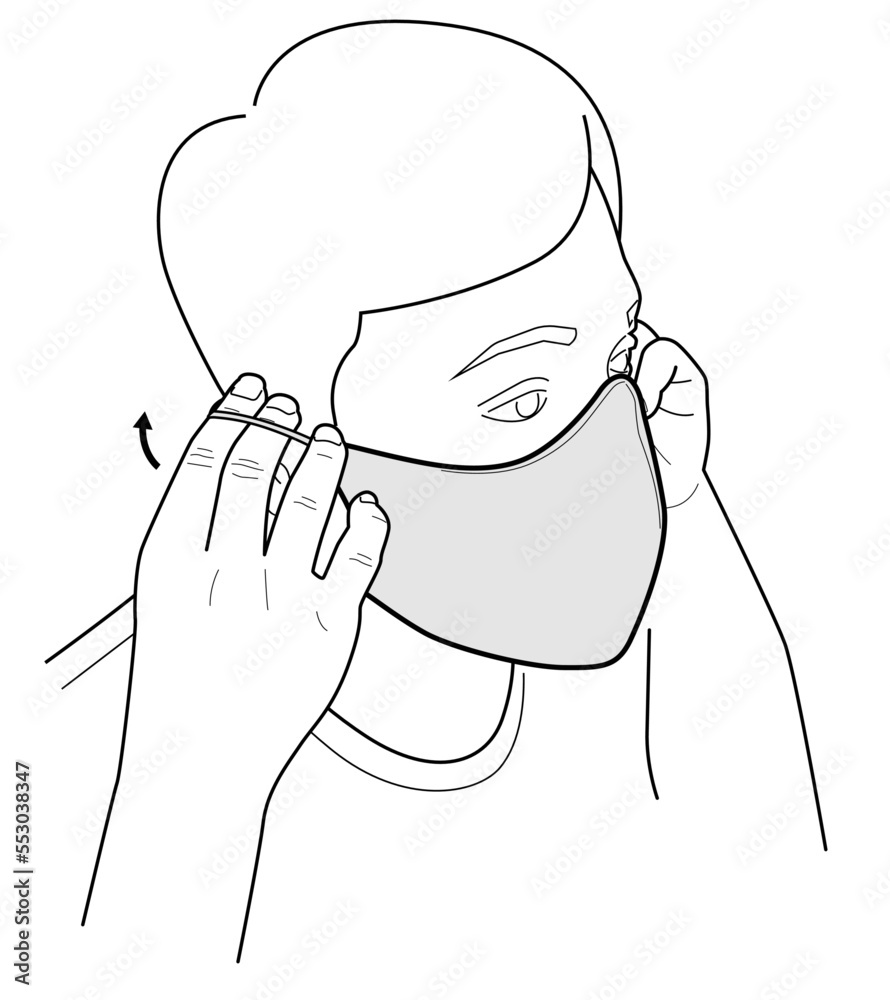 Man in face mask. Wearing a mask. Vector illustration. Man in face mask. Wearing a mask. Vector illustration.