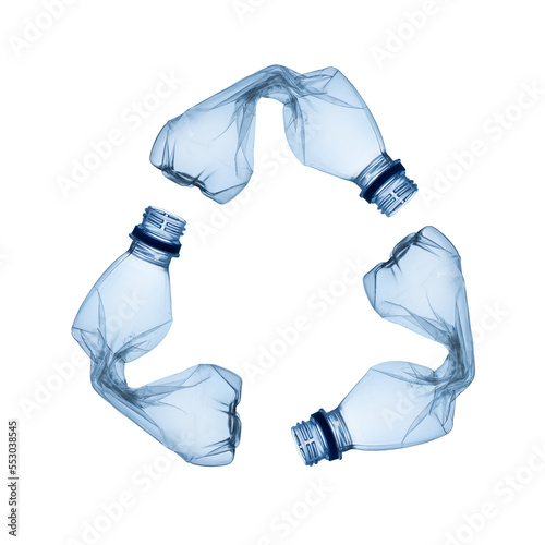 Concept of recycle.Empty used plastic bottle photo