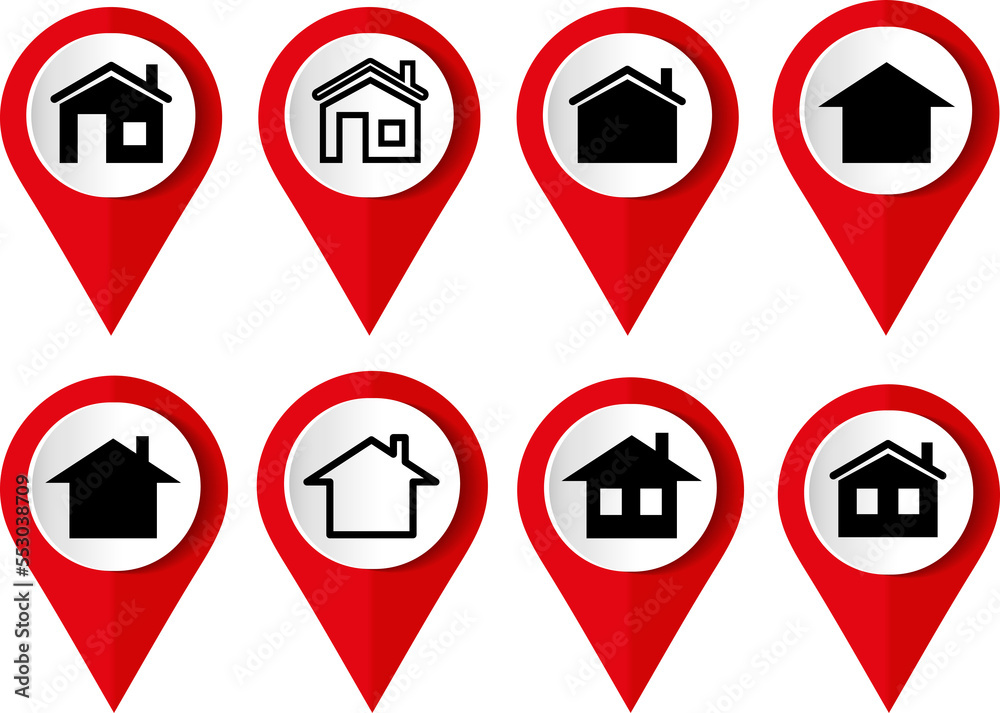 House, home concept vector icon set, flat design real estate pointers, infographic template House, home concept vector icon set, flat design real estate pointers, infographic template