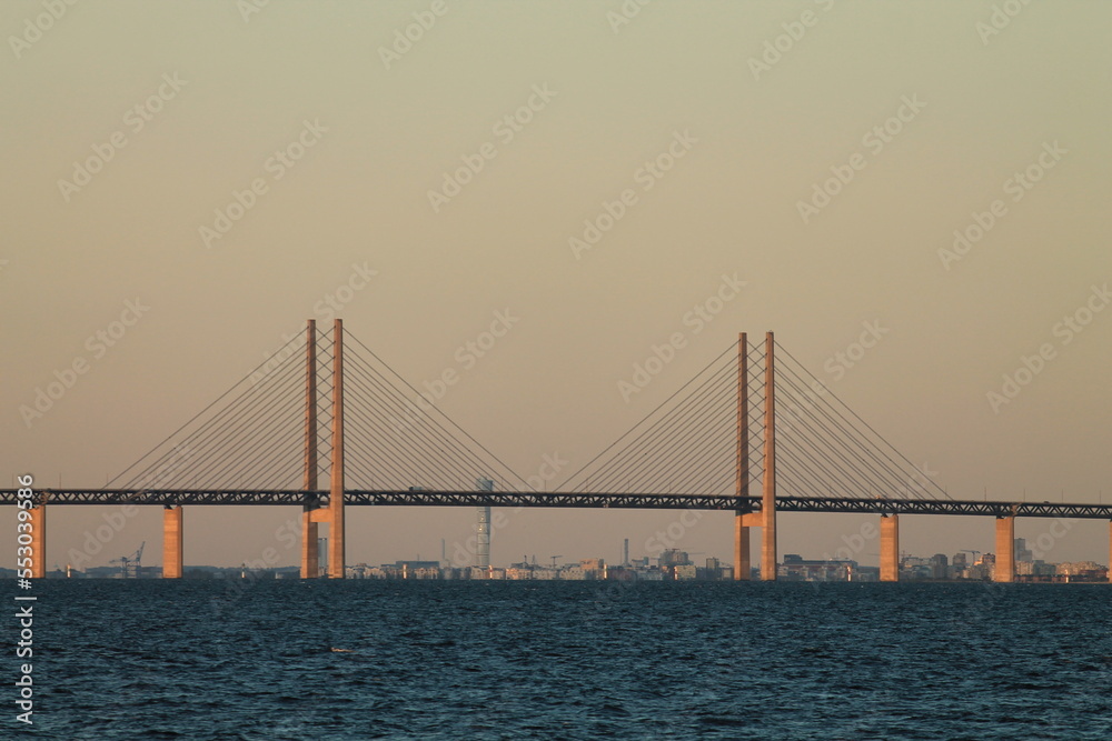 The Öresund Bridge is a cable-stayed road and rail bridge with a length of 7845 m, running over the Øresund Strait, connecting the capital of Denmark – Copenhagen with the Swedish Malmö.