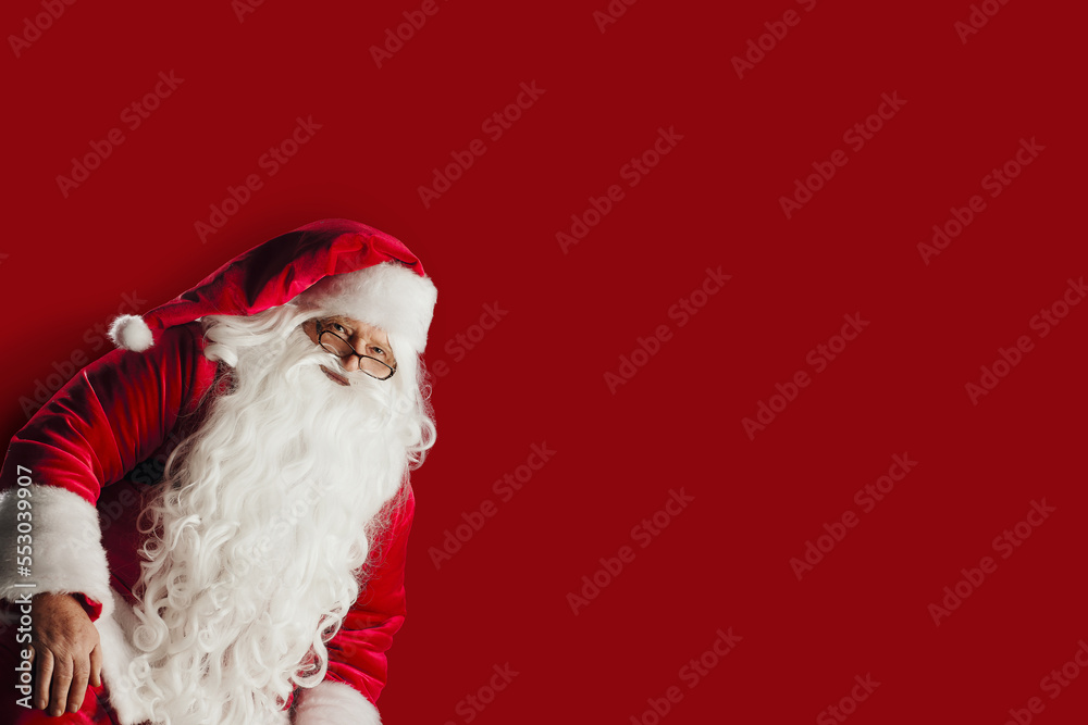 Holly Jolly x Mas Noel! December surprise, travel, travel, party time! Playful cool funny naughty tourist grandfather Santa