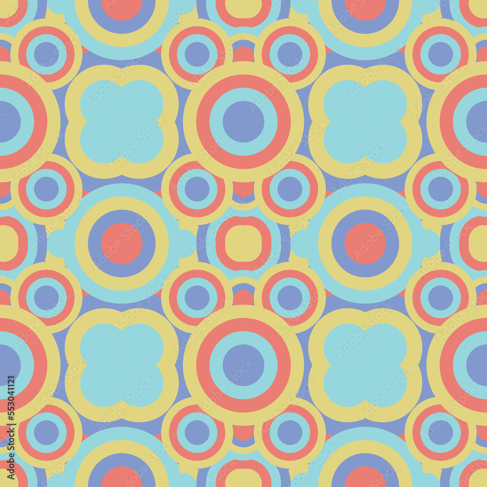 Fototapeta premium Cute pattern geometric style. group of round circle pattern pastel background. Abstract,vector,illustration. use for texture,clothing,wrapping,decoration,carpet,wallpaper.