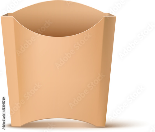 Craft paper box. Disposable snack container mockup
