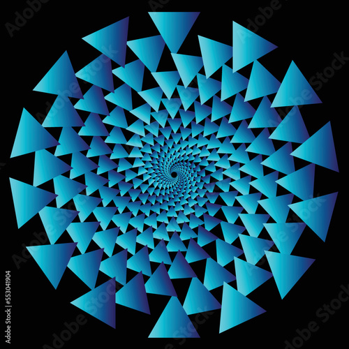 Triangular dotted spiral with background

