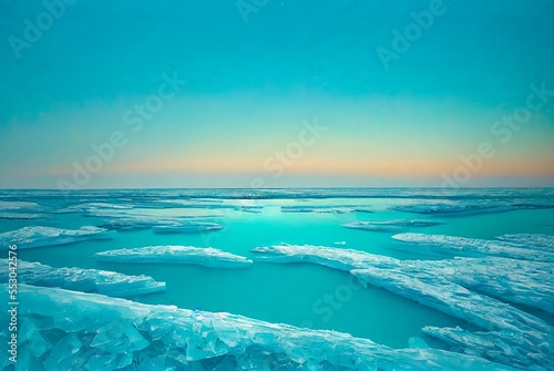 Antarctic ocean  iceberg landscape  turquoise water  synny day