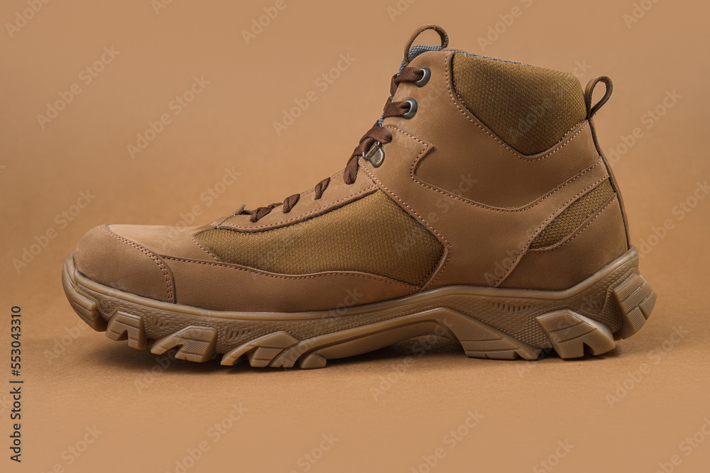 Trekking shoes with the Ukrainian flag. Military footwear Trekking shoes with the Ukrainian flag. Military footwear