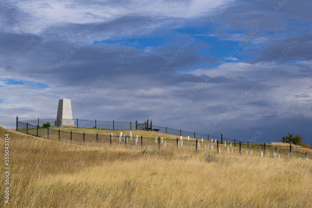 Last Stand Hill at Little Bighorn Battlefield National Monument in Crow Agency, Montana