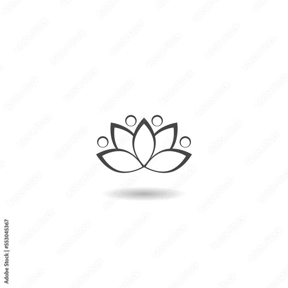 Lotus icon logo with shadow Lotus icon logo with shadow