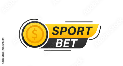 Sport bet button on white isolated background. Vector illustration