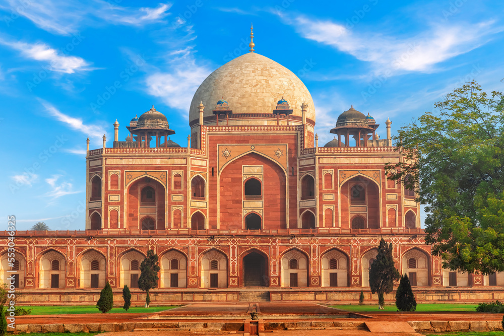 Humayun's Tomb, a famous UNESCO object, close view, New Delhi, India
