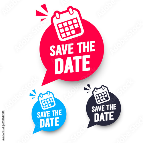 Save The Date Speech Bubble Set