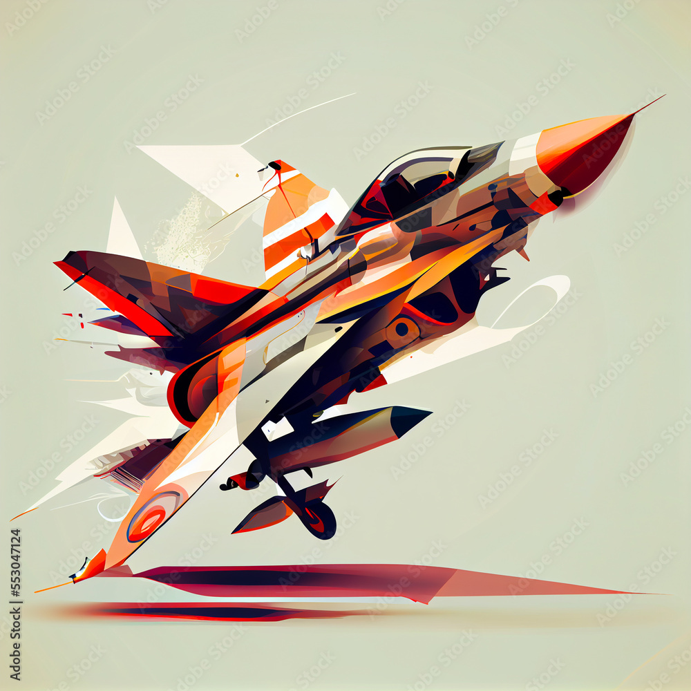 Combat aircraft, speed, cartoon - obrazy, fototapety, plakaty 