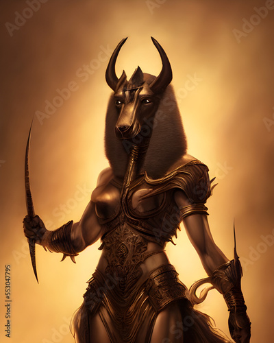 Ai Digital Illustration Egyptian God Anubis