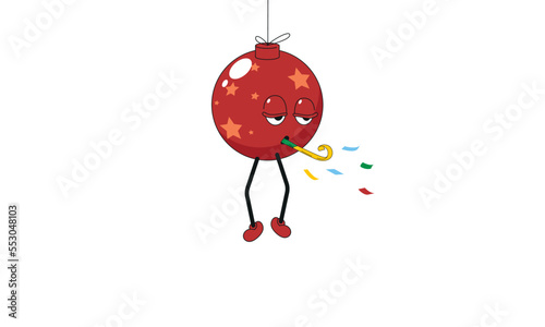 Christmas tree red ball character 