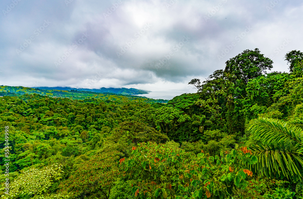 Nature of Sky Adventures Arenal Park and lake of Arenal, Fortuna, Costa Rica. Central America