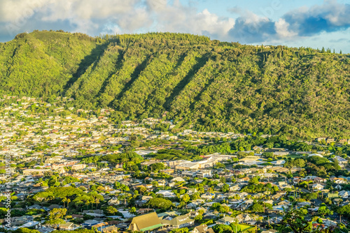 Tableau sur toile Colorful Manoa Valley Tantalus Lookout Honolulu Hawaii