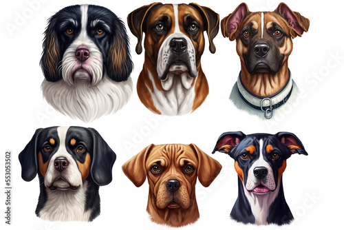 Portraits verschiedener Hunde  Avatare ai generiert