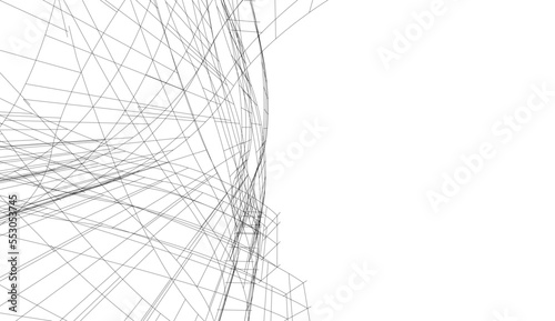 Abstract geometric shape 3d illustration