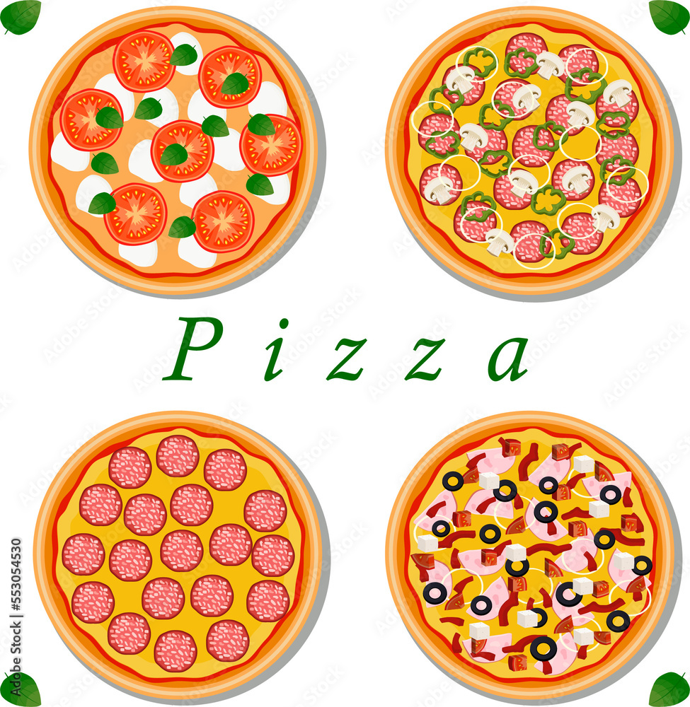 Various sweet tasty pizza Various sweet tasty pizza