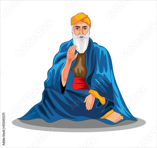 Guru Nanak dev vector illustration