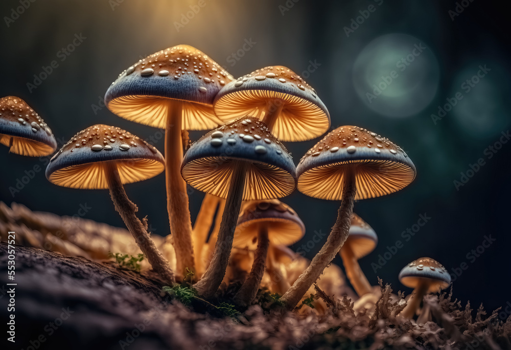 Fototapeta premium Generative AI. Mushrooms No.22