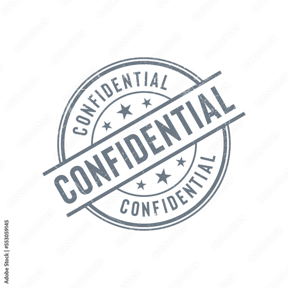 Confidential Stamp Grunge Vector Template