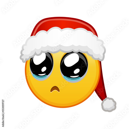 Christmas face with pleading eyes Large size of yellow emoji smile