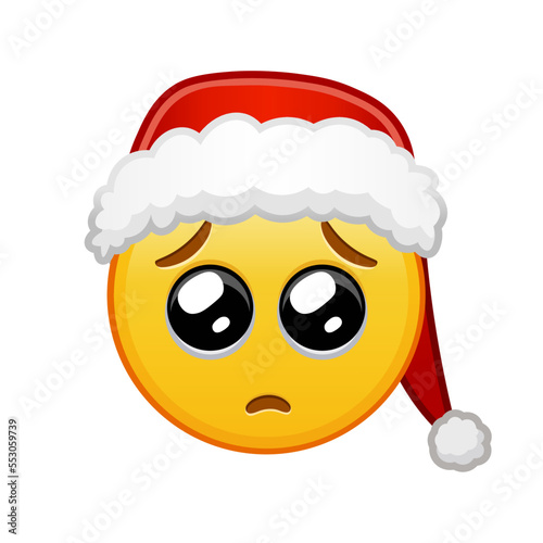 Christmas face with pleading eyes Large size of yellow emoji smile