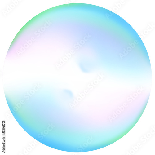 single blue bubble, transparent, illustration