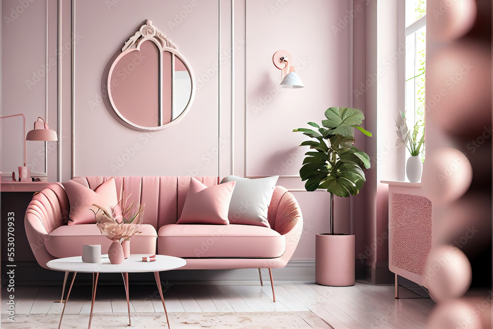 AV Decor Pink Wall Sticker Wallpaper for Living Room Furniture Self  Adhesive Waterproof Design (40 X