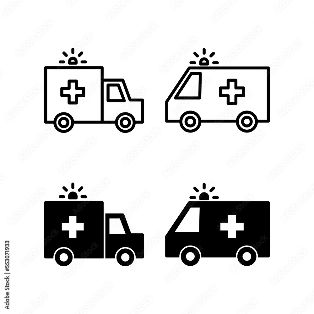 Ambulance icon vector for web and mobile app. ambulance truck sign and symbol. ambulance car