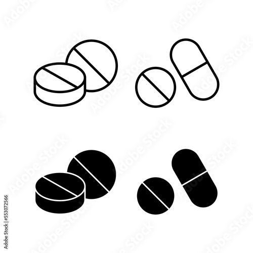 Pills icon vector for web and mobile app. capsule icon. Drug sign and symbol