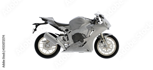 side view super bike, motorcycle for make mockup on empty background