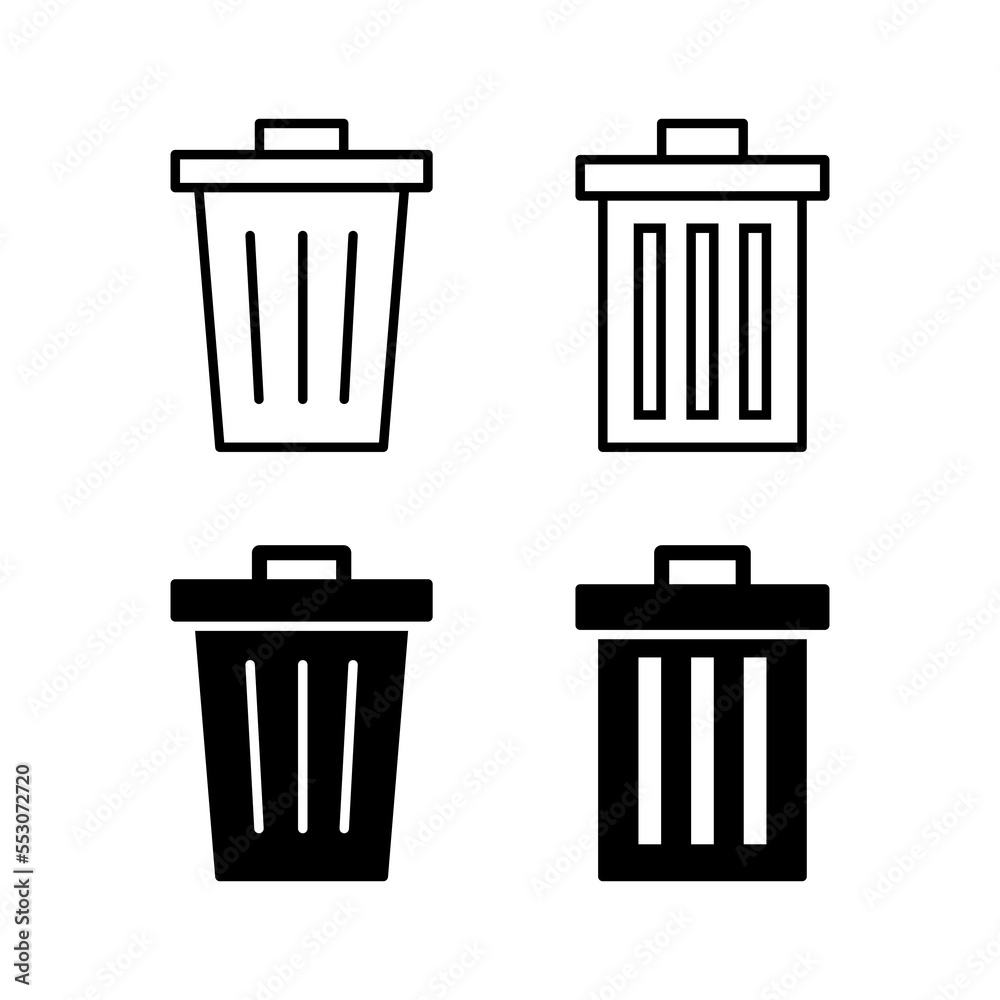 Trash icon vector for web and mobile app. trash can icon. delete sign and symbol. Trash icon vector for web and mobile app. trash can icon. delete sign and symbol.