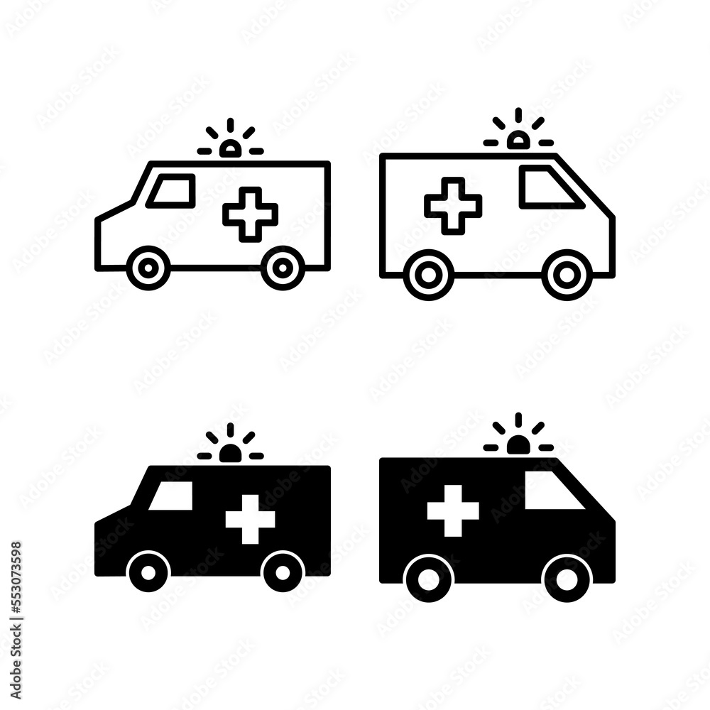 Ambulance icon vector for web and mobile app. ambulance truck sign and symbol. ambulance car Ambulance icon vector for web and mobile app. ambulance truck sign and symbol. ambulance car