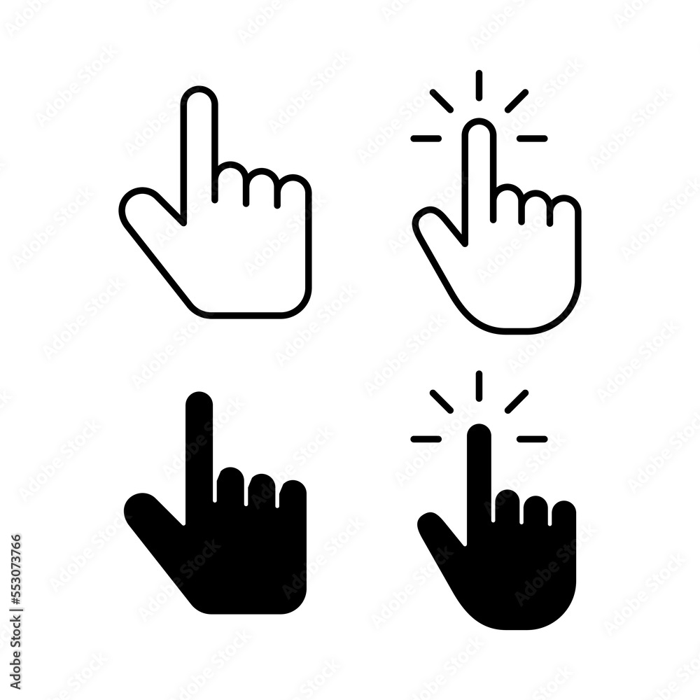Hand cursor icon vector for web and mobile app. cursor sign and symbol. hand cursor icon clik Hand cursor icon vector for web and mobile app. cursor sign and symbol. hand cursor icon clik