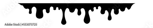 Drip of honey, melt drop. Black chocolate. Vector ink paint liquid. Sause syrip shape set