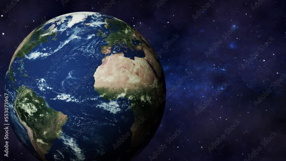Rotated 3d Earth planet view star