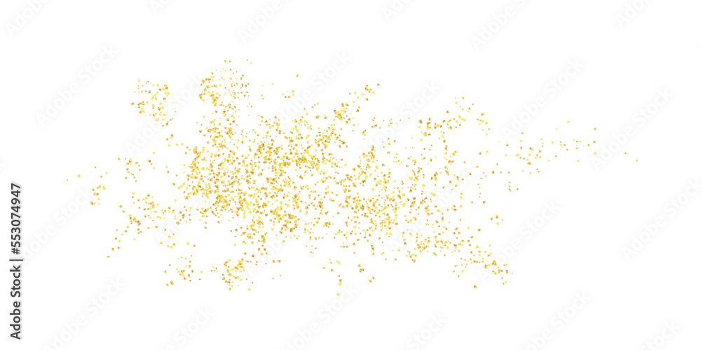 Background explosion burst plume golden abstract grainy texture, crumbs. Gold dust. Sand particles grain. Pieces abstract. plume. Jewelry, carefully placed by hand. Jewel confetti. Vector