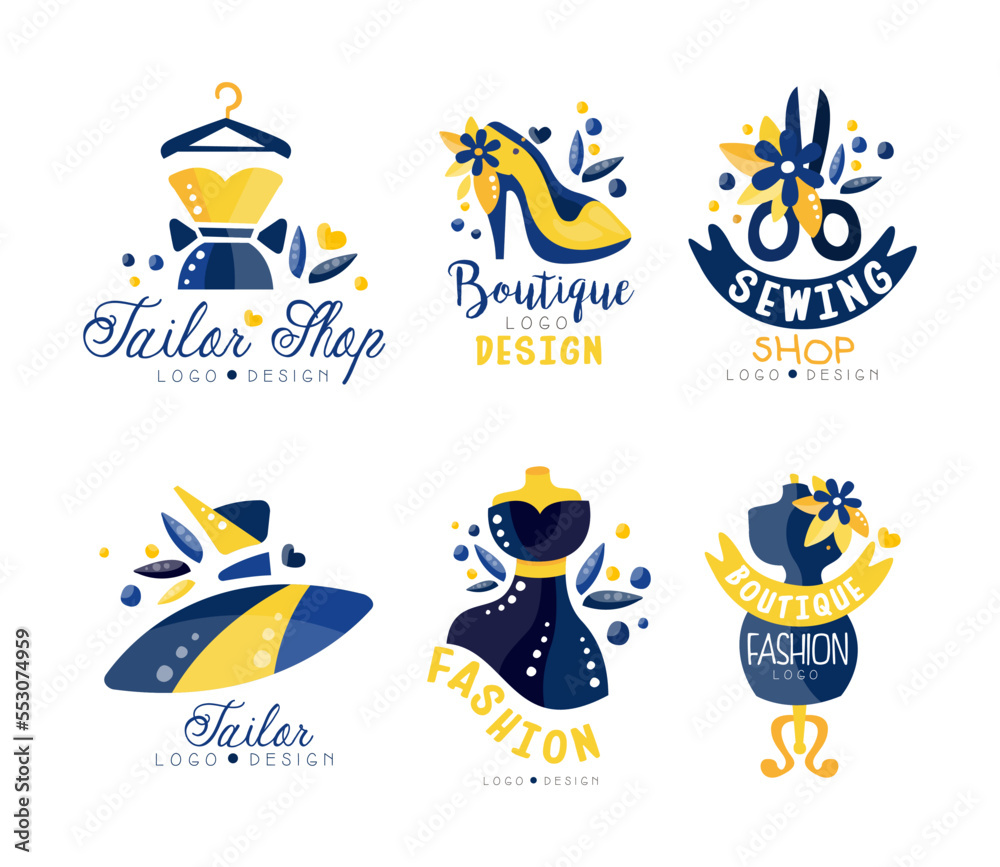 Fashion Boutique and Tailor Shop Logo Design with Mannequin and Dress ...