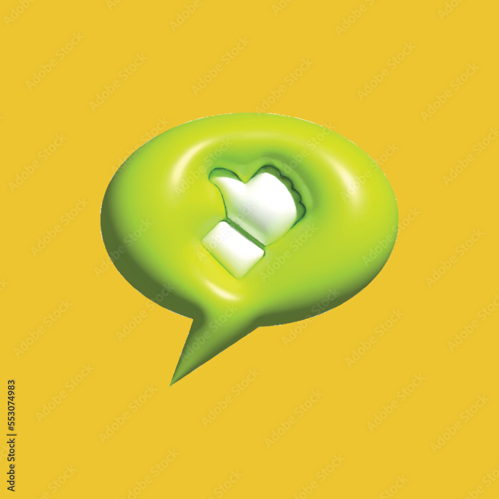 Like chat sign icon in cartoon 3d style simple elegant cute. for business icon