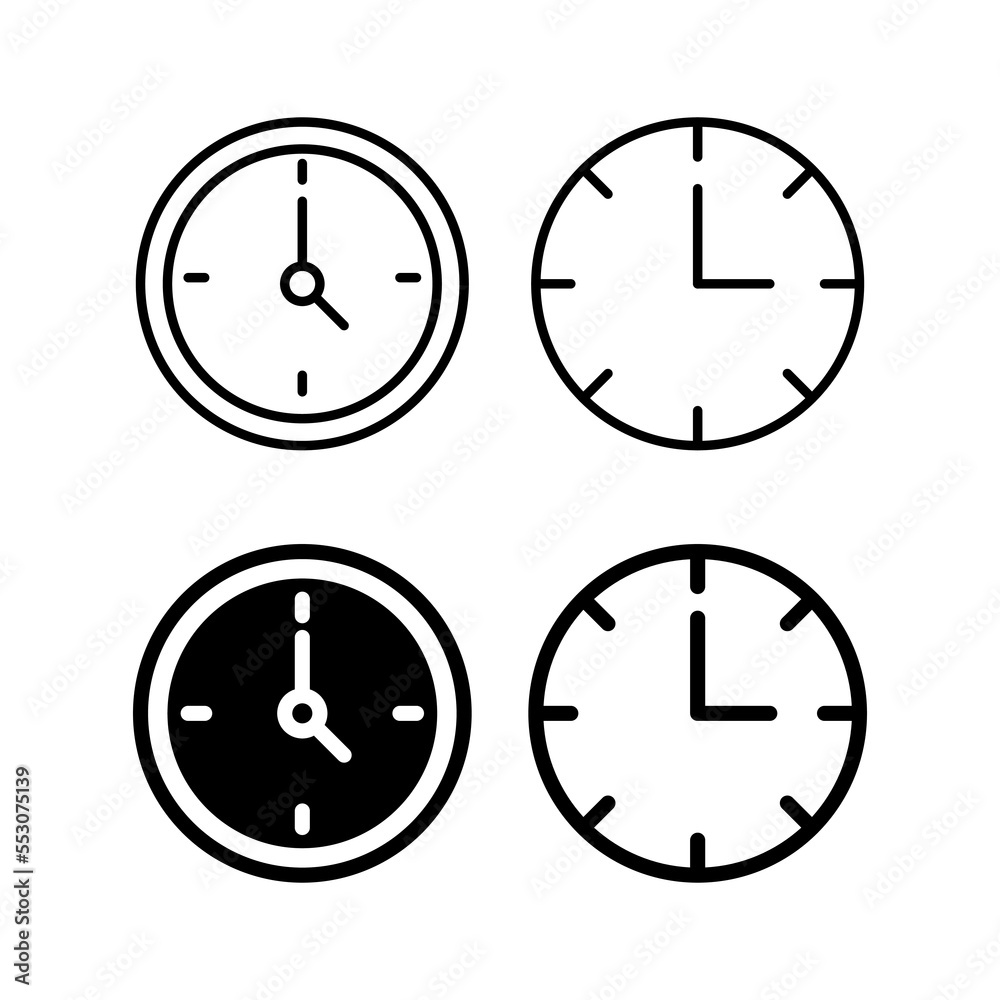 Clock icon vector for web and mobile app. Time sign and symbol. watch icon Clock icon vector for web and mobile app. Time sign and symbol. watch icon