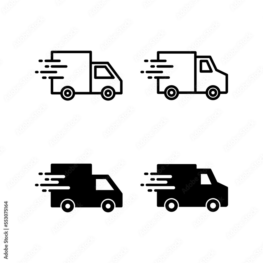 Delivery truck icon vector for web and mobile app. Delivery truck sign and symbol. Shipping fast delivery icon Delivery truck icon vector for web and mobile app. Delivery truck sign and symbol. Shipping fast delivery icon